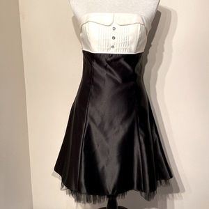 Jessica McClintock for Gunne Sax Vintage  strapless mini tuxedo dress size 7